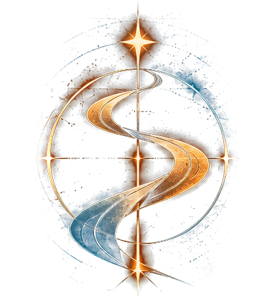 THE PATH mark: a winding road through a gold ring, crossed by a line of stars